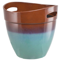 LANDSCAPERS SELECT 9067844 15 in. Resin Planter with Handle44; Teal