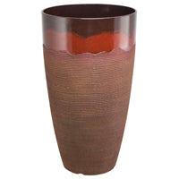 Landscapers Select Pt-s065 Tall Round West Virginia Resin Planter, Red