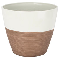Landscapers Select Planter Rsn Rnd Ivory/Wd 8IN PT-S067 (6-Pack)