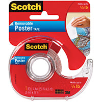 Scotch-Mount Removable Poster Tape, 3/4" x 150" (12.5 ft), Clear, Comes with Convenient Dispenser, Double-Sided Adhesive Bonds on Contact, Mounts Posters, Photos, Cards & Other Items (109S) 109-6