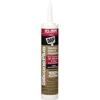 Dap 08770 Silicon Plus Premium Silicone Rubber Sealant White 10.8-Ounce