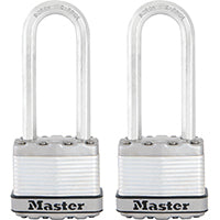 Master Lock M1XTLJ Magnum Heavy Duty Padlock with Key, 2 Pack Keyed-Alike, Steel
