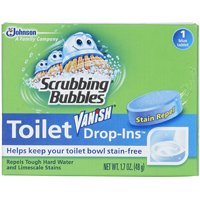Scrubbing Bubbles DROP-INS 00191 Toilet Bowl Cleaner, 1.7 oz Pack, Solid, Blue