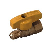 BrassCraft PSSL-12 Gas Ball Valve, 3/8 x 1/2 in Connection, Flared x FIP, 5 psi Pressure, Brass Body