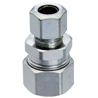 Plumb Pak PP80PCLF Straight Tube Adapter, 5/8 X 3/8 in, Compression, Chrome Plated