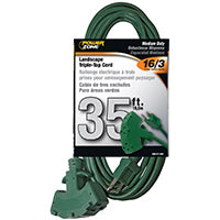PowerZone Extension Cord, 16 AWG Cable, 35 ft L, 13 A, 125 V, Green