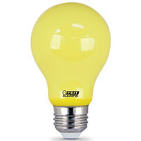 Feit Electric A19/BUG/LED LED Bug Light, General Purpose, A19 Lamp, E26 Lamp Base, Yellow, Yellow Light