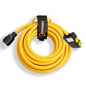Heavy Duty L14-30P to (4) 5-20R 25' Cord