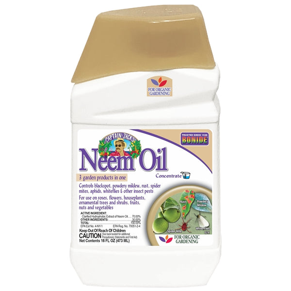 Bonide 037321000242 Neem Oil Fungicide Miticide Insecticide Concentrate 16 fl. oz, 1 Pt, Multi