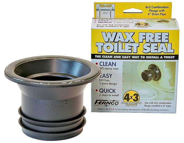 Fernco Wax Free Toilet Seal for 3.5" Flange and 4" Drain Pipe FTS-4CF