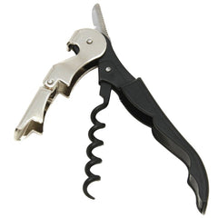 Chef Craft 21318 Waiter's Corkscrew with Foil Cutter and Bottle Opener, Black