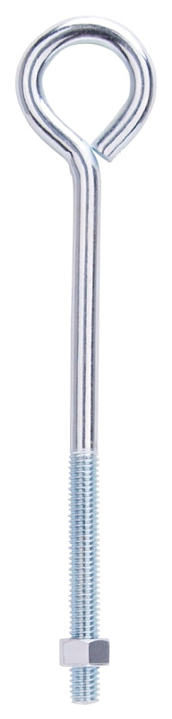Mintcraft LR285 Eye Bolt, 3/8 in x 8 in, Steel, Bright Zinc Plated