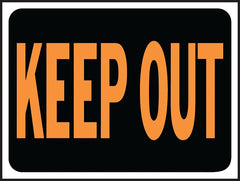 Hy-Ko Hy-Glo 3010 Warning Sign - Black