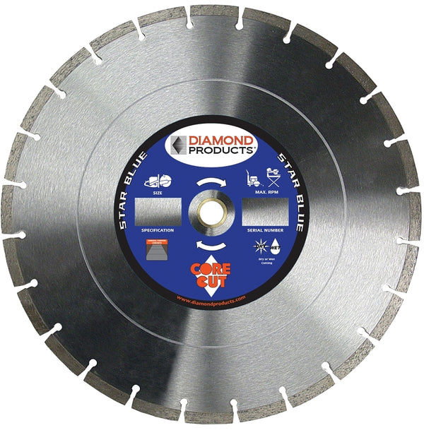 Diamond Products 85261 14 in. x .125 x Unv Star Blue High Speed Blade With Universal Arbor