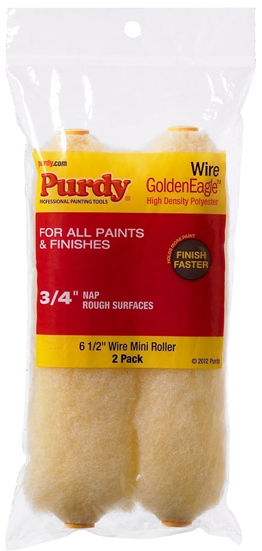 Purdy 140605065 Wire Mini Roller Replacements Golden Eagle, 2 pack, 6-1/2 inch x 3/4 inch nap