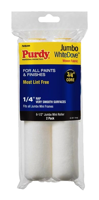 PURDY 140626010 2-Pack Mini Roller Replacements-6-1/2 Cover 1/4 inch, One Size, Multi, 2 Count