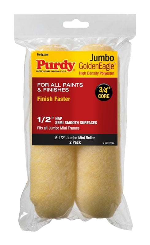 Purdy 140626023 Jumbo Mini Golden Eagle Roller Replacement, 2-Pack, 6-1/2 inch x 1/2 inch nap 14G626023