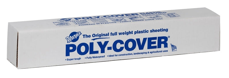 WARP BROTHERS 6X4-1C Poly Cover Sheeting 100 ft L, 4 ft W, 6 mil Thick, Plastic