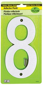 Hy-Ko 6 In Reflective Plastic# 8 30808