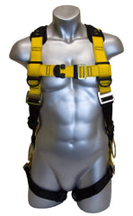 Guardian Fall Protection 37110 Full Body Harness, Black/Yellow