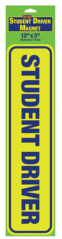 Hy-Ko Student Driver Magnet Sign 3" x 12" (5 pcs.) MAG-SD01