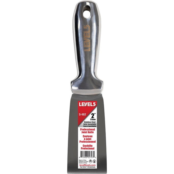 2" All Stainless Steel Joint Knife - LEVEL5 | Professional Grade Putty Blade, Premium Polished All-Metal, Precision Ground Edge, Ergonomic, Corrosion Resistant | 5-402