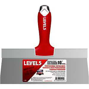 10" Soft-Grip Stainless Steel Taping Knife - LEVEL5 | Pro-Grade | Metal Hammer End | 5-136