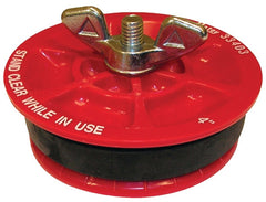 Oatey 33403 Plastic Plug (with Galvanized screw and wing nut), 4-Inch, Red