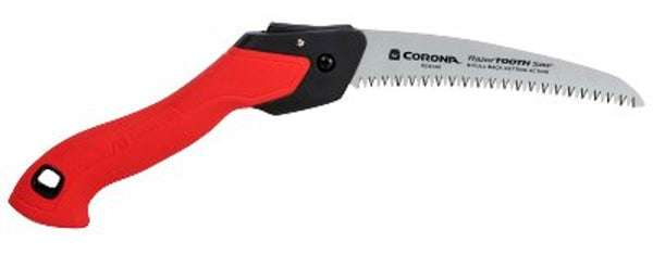 Corona Tools 7-Inch RazorTOOTH Folding Saw | Pruning Saw Designed for Single-Hand Use | Curved Blade Hand Saw | Cuts Branches Up to 3" in Diameter | RS16120