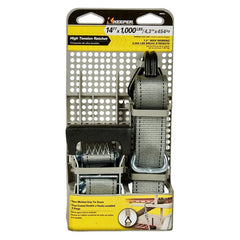 HAMPTON PROD Keeper Keeper - 1.5" x 14' High Tension Ratchet Tie-Down with J Hooks - 1,000 lbs. Working Load Limit 05524