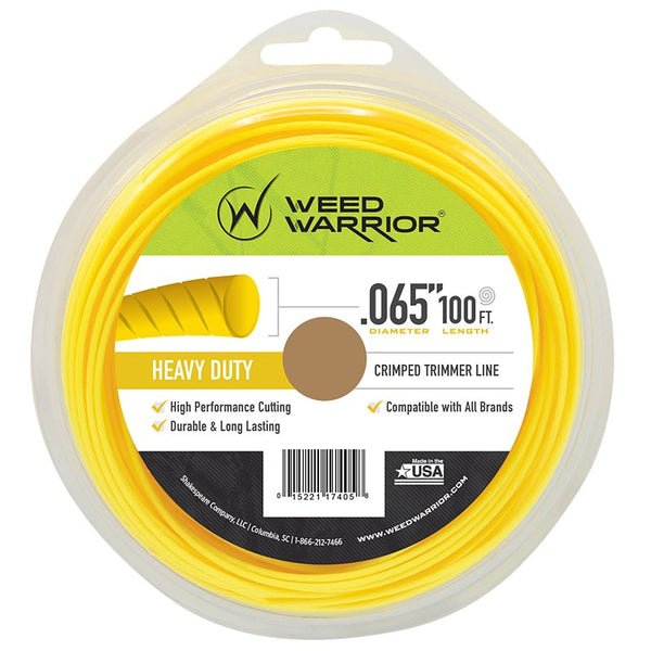 Weed Warrior String Trimmer Line .065 in x 100 ft Heavy Duty Nylon Replacement Line for Gas, Corded & Cordless Trimmers - Lawn & Garden Weed Wacker Line 17405