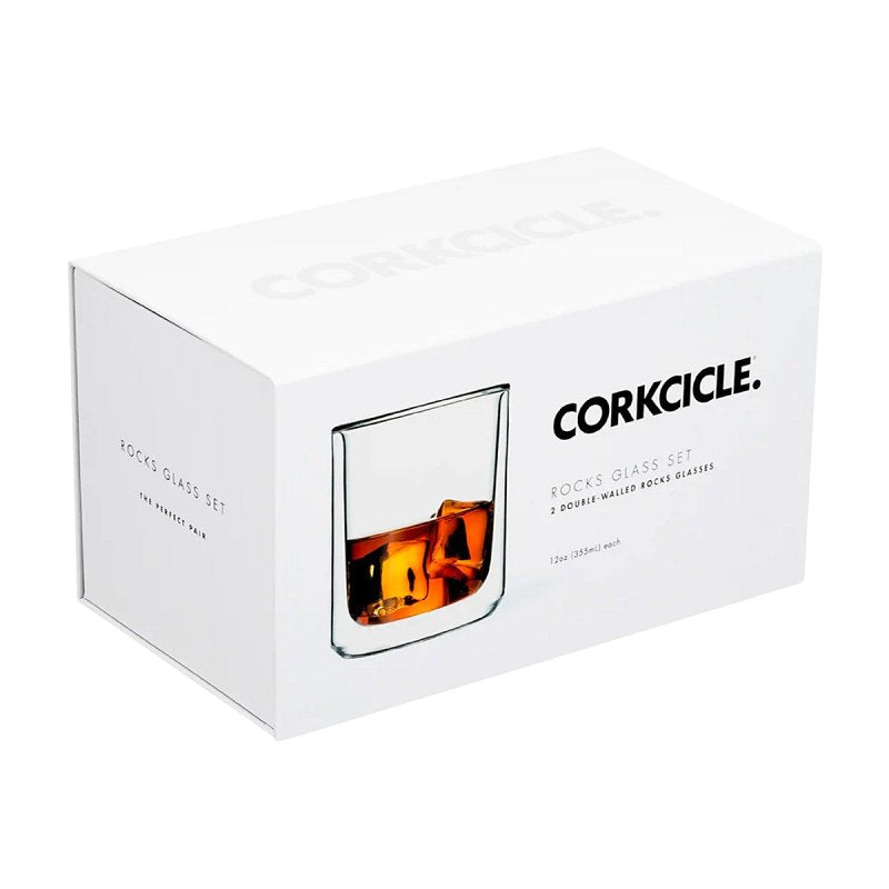 Corkcicle. Clear Rocks Glass, 2 CT