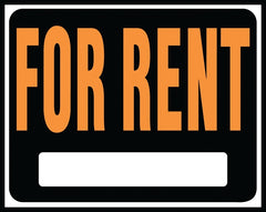 Hy-Ko Hy-Glo SP-102 For Rent Sign - Black