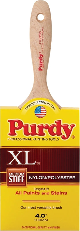 Purdy 144380340 XL Series Sprig Flat Trim Paint Brush, 4 inch