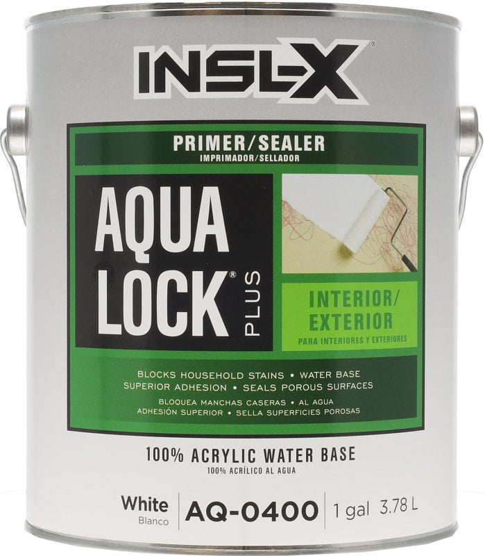 INSL-X Aqua Lock Plus 100% Acrylic Water-Based Stain Blocking Primer Sealer, White, 1 Gallon