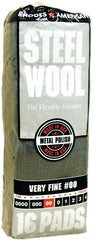Homax - 33873161028 Steel Wool, Very Fine Grade #00,16 Pads 106602-06