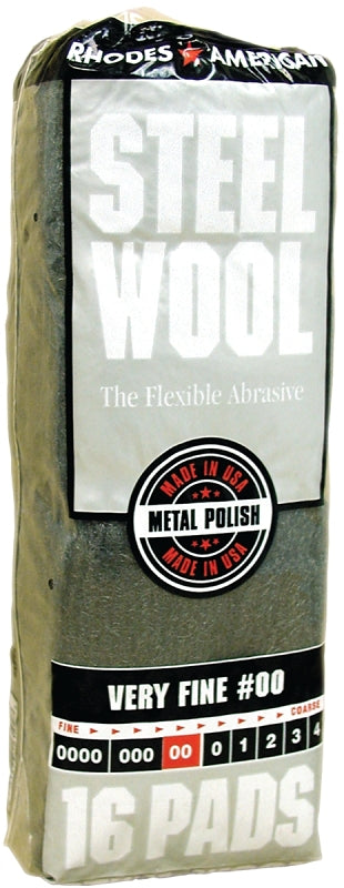 Homax - 33873161028 Steel Wool, Very Fine Grade #00,16 Pads