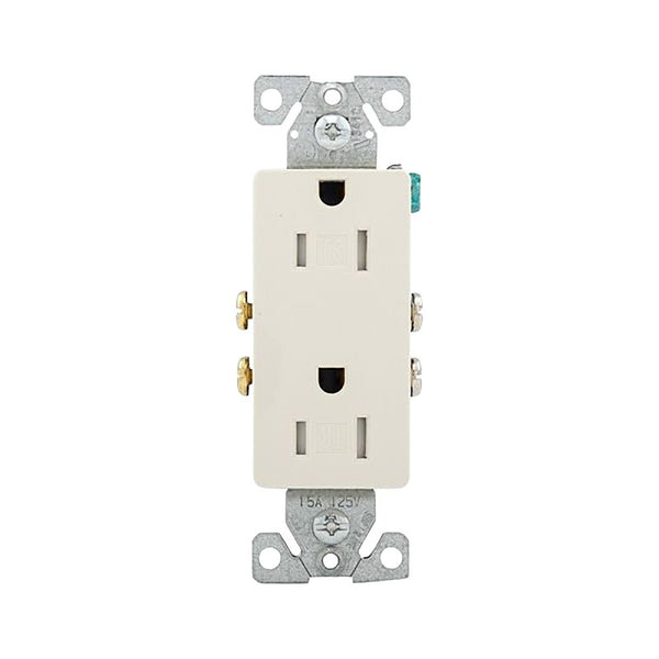 EATON Wiring TR1107LA Tamper Resistant Decorator Duplex Receptacle, Light Almond