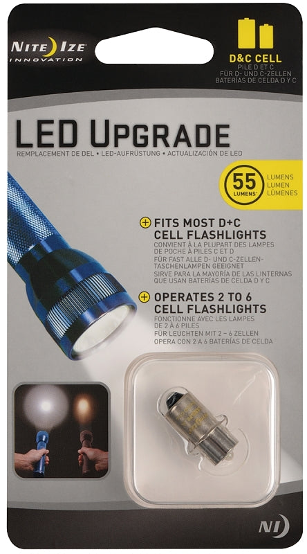 Nite Ize LED Upgrade - LED Bulb Kit for Flashlights - 55 Lumen Flashlight - 100,000 Hour Lifespan - Compatible for Most C or D Cell Flashlights LRB2-07-PR