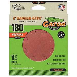 Gator Ali Industries 134843 5 in. Sanding Disc - 180 Grit - Pack of 15 4376