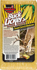 EVOLVED HABITATS Buck Lickers Sweet Corn & Molasses Flavored Salt Block 4 Lbs Mineral Deer Attractant - Ready & Easy to Use Time-Release All Year-Round Food Supplement for Deer, Elk & Moose 34099
