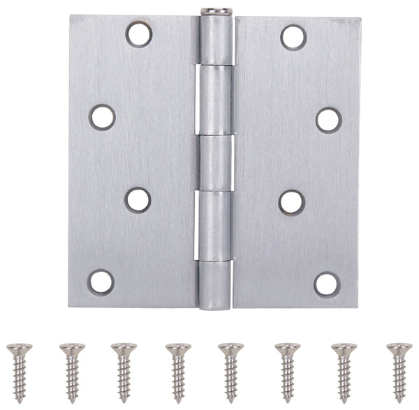 MINTCRAFT 20339SCX Residential Square Hinge, 4-Inch, Satin Chrome