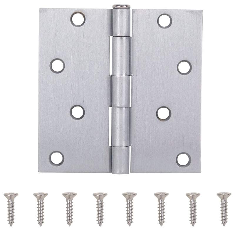 MINTCRAFT 20339SCX Residential Square Hinge, 4-Inch, Satin Chrome