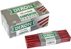 DIXON Industrial Carpenter Pencils, Soft Graphite Core, Red/Black, 7", 12-Pack (19971)