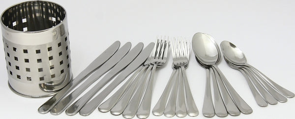 Chef Craft Heavy Duty Flatware Holder, 20 Piece Set, Stainless Steel 21710