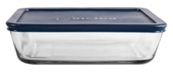 Anchor Hocking 6 cup Rectangle Storage, Blue lid 85913L20