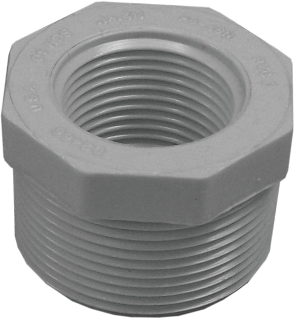 Boshart Industries Lasco 439211BC Reducer Bushing, 1-1/2 x 1 in, MPT x FPT, PVC, SCH 40 Schedule