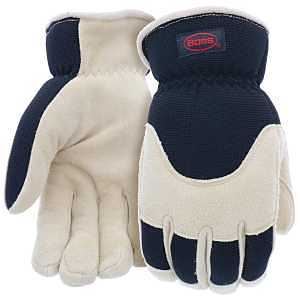 Boss Arctik Job Master, 100g 3M Thinsulate, Split Deerskin, Polyester, Black/White, Large (B97411-L)