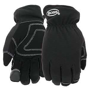 BOSS Arctik Task Gloves, Synthetic Leather Palm, 60g Therm Lining, 4-Way Stretch, Touchscreen, Black, X-Large (B95261-XL)
