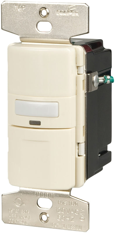 EATON OS310U-LA-K Wiring 3-Way Occupancy/Vacancy Sensor Switch, Passive Infrared 1000 W, 120 Vac, 180 Deg, 3 in L